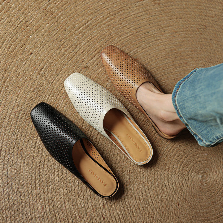 Delia Genuine Leather Mules