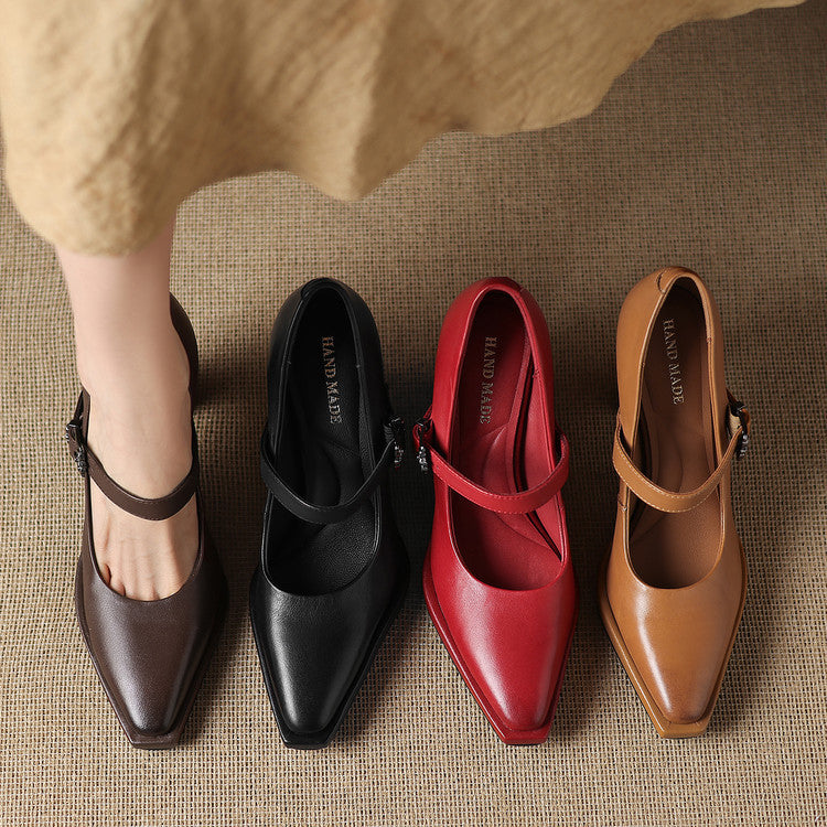 Clara Genuine Leather Heels