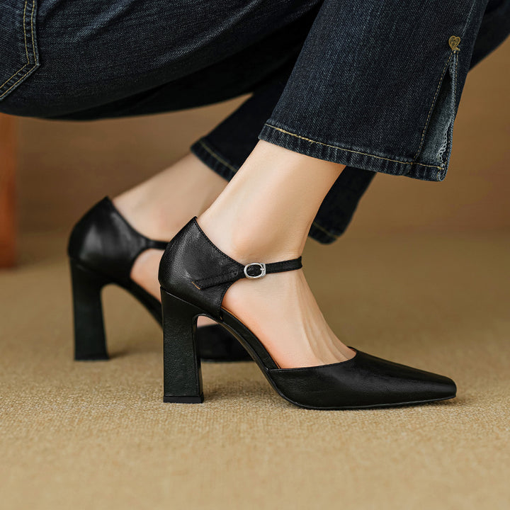 Velinia Genuine Leather Heels