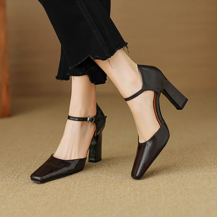 Velinia Genuine Leather Heels