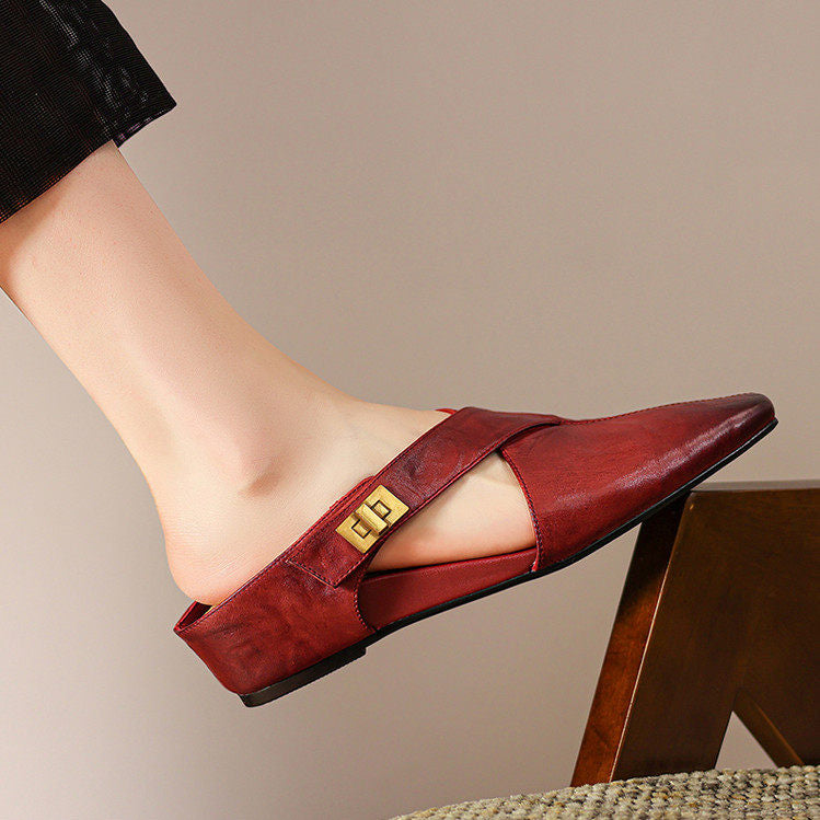 Ravessia Genuine Leather Mules