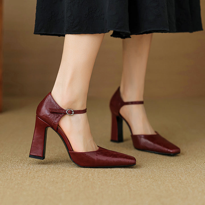 Velinia Genuine Leather Heels