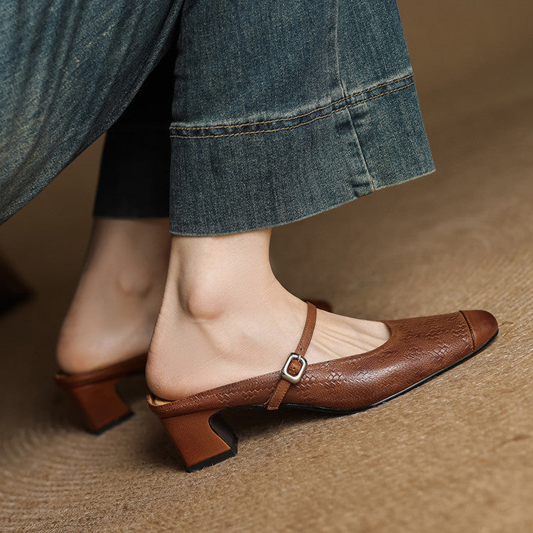 Vivette Genuine Leather Mules
