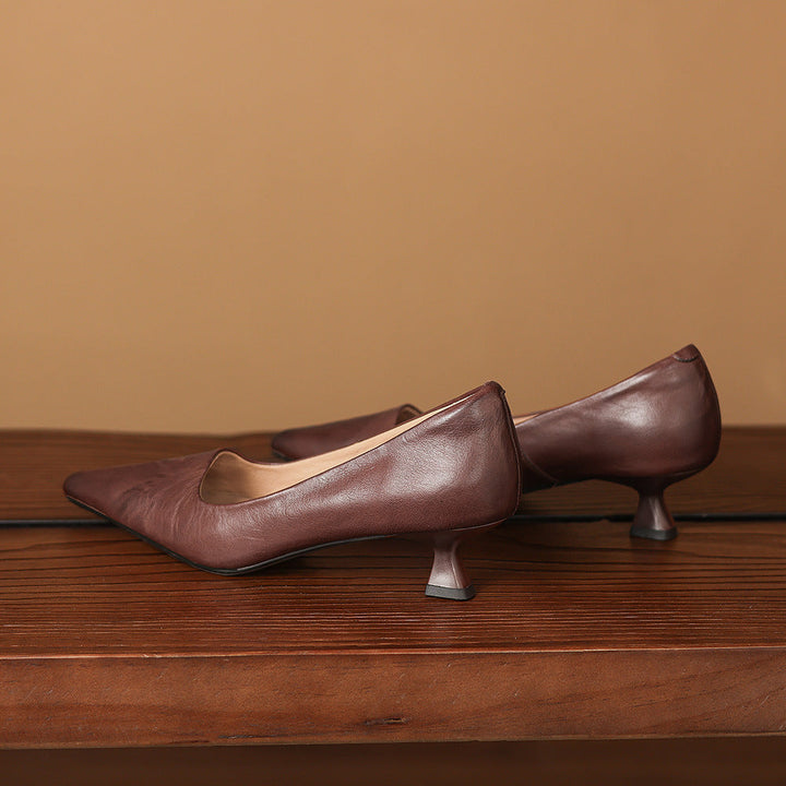Calina Genuine Leather Heels