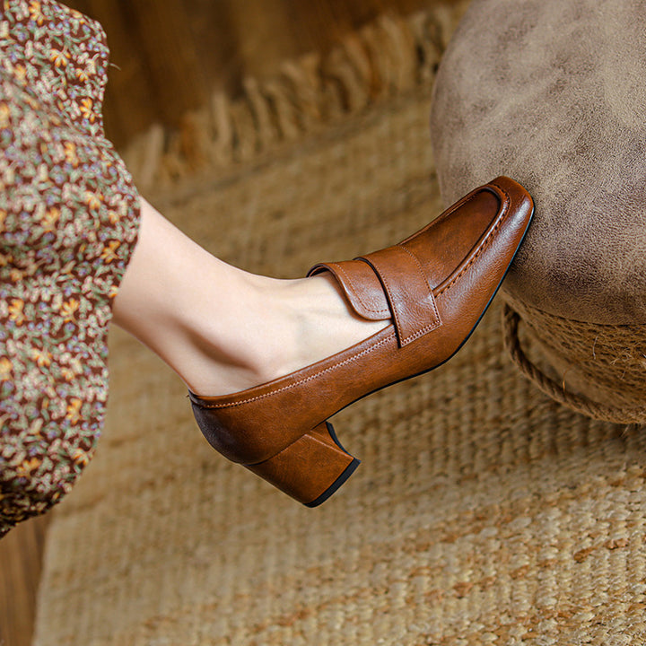 Nora Genuine Leather Heels