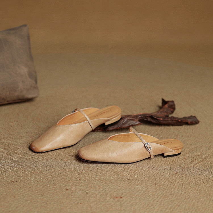 Virela Genuine Leather Mules