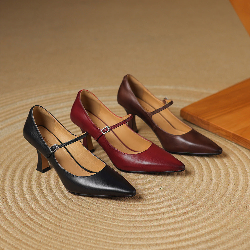Kath Genuine Leather Heels