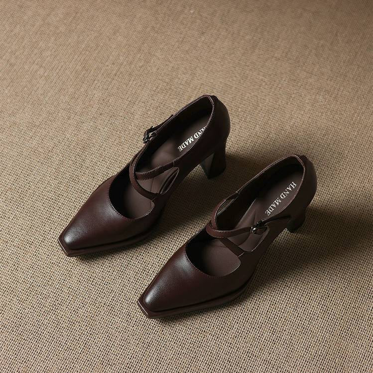 Elva Genuine Leather Heels