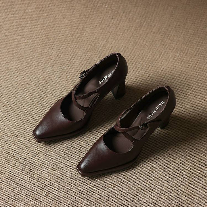 Elva Genuine Leather Heels