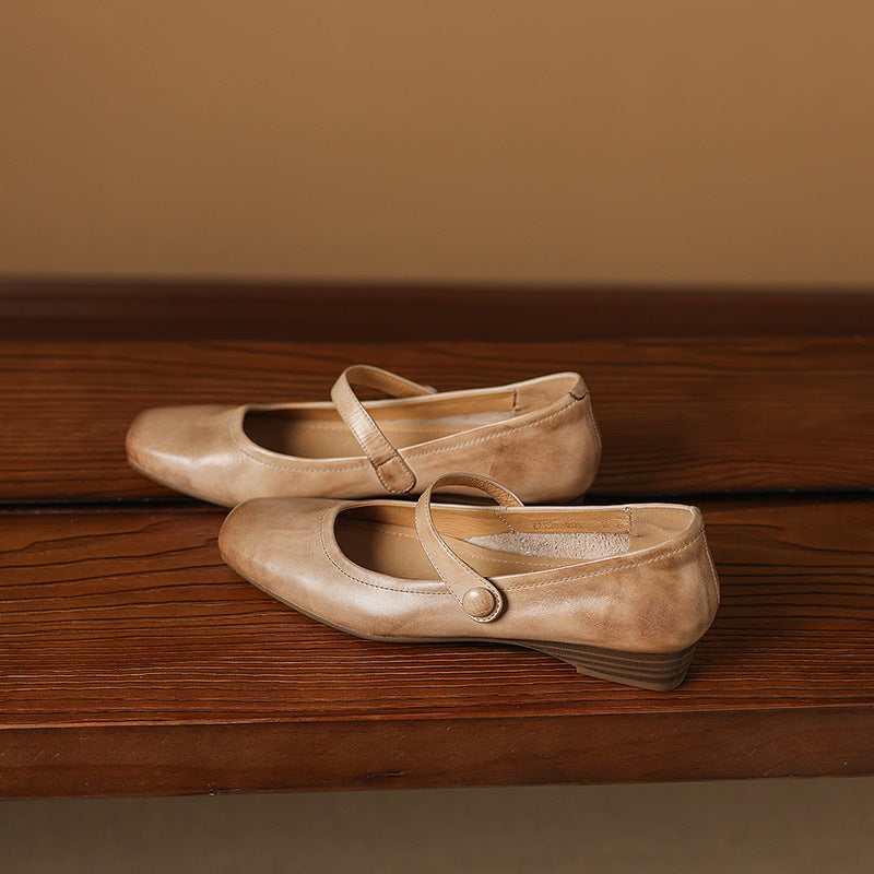 Orelia Genuine Leather Flats