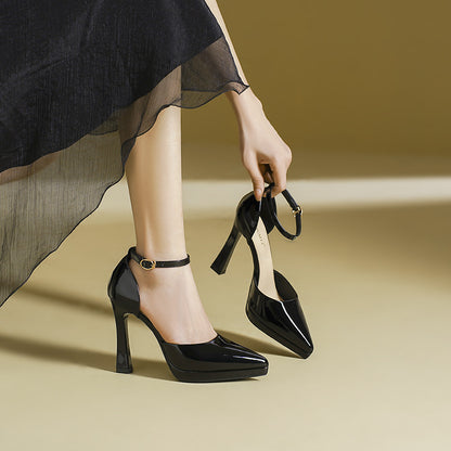 Evette Leather Heels