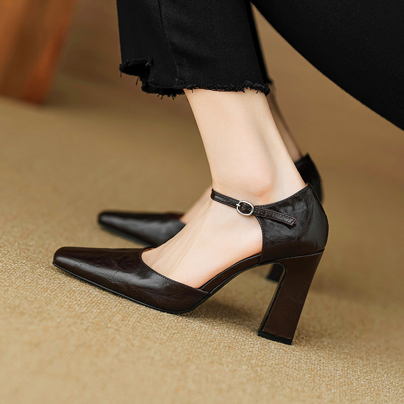 Velinia Genuine Leather Heels