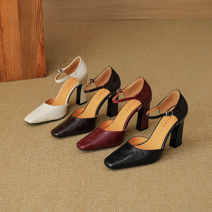 Velinia Genuine Leather Heels