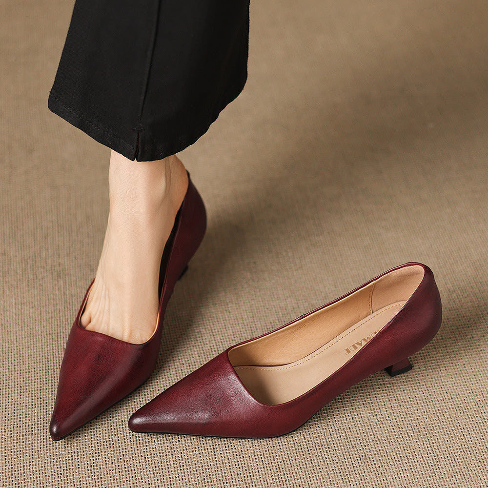 Calina Genuine Leather Heels
