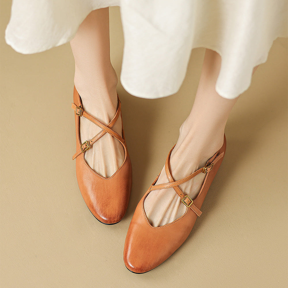 Esmira Genuine Leather Flats