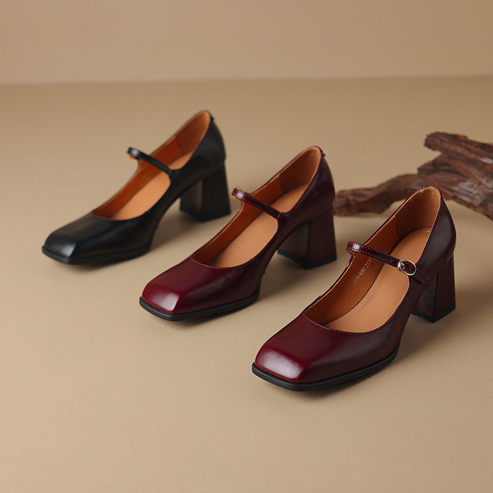 Roselle Genuine Leather Heels