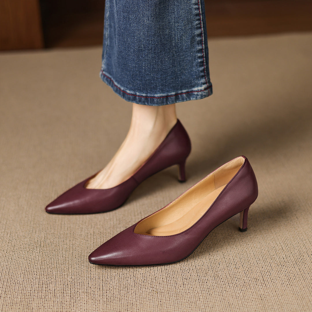 Lenora Genuine Leather Heels