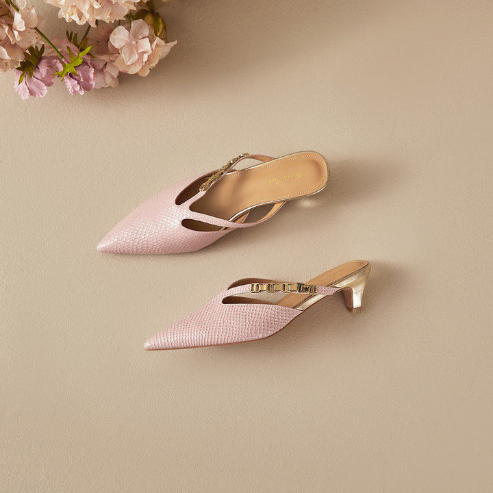 Ivory Genuine Leather Mules
