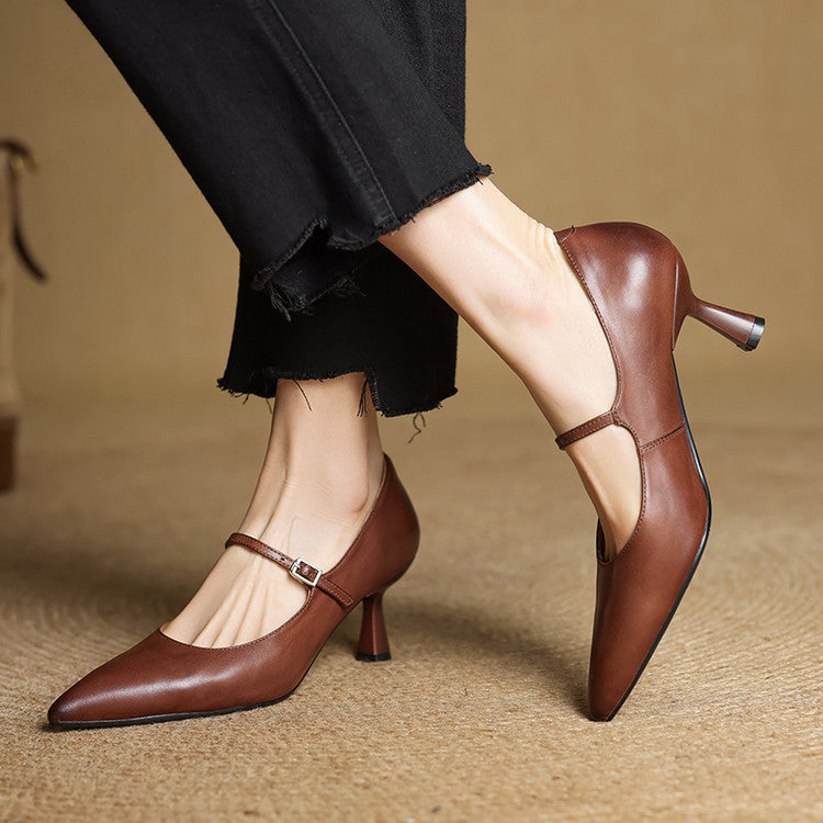 Eva Genuine Leather Heels