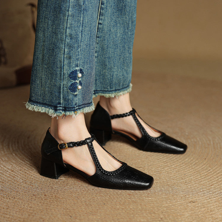 Tayna Genuine Leather Heels