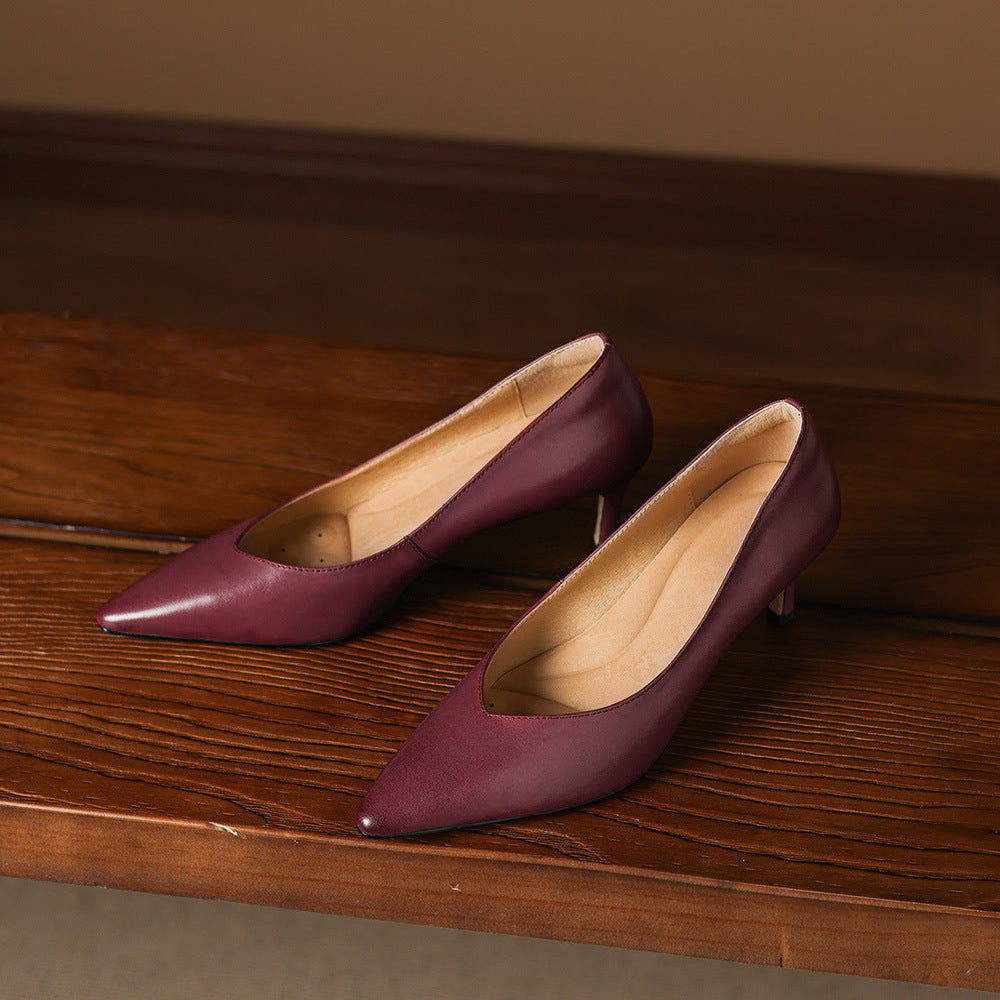 Lenora Genuine Leather Heels