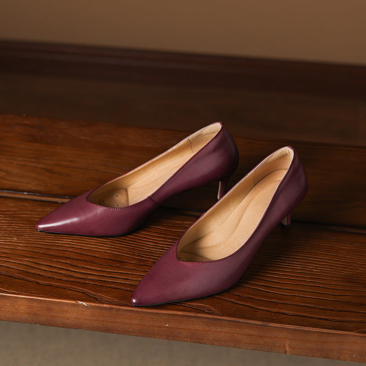 Lenora Genuine Leather Heels