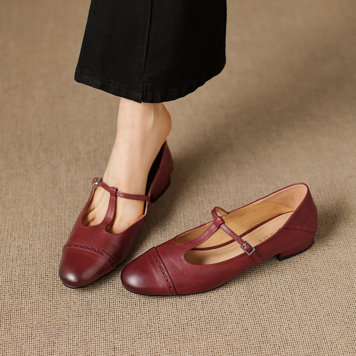 Elina Genuine Leather Flats