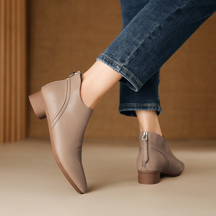 Julia Genuine Leather Ankle Boots