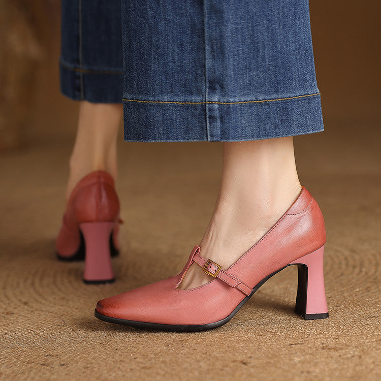 Velmira Genuine Leather Heels