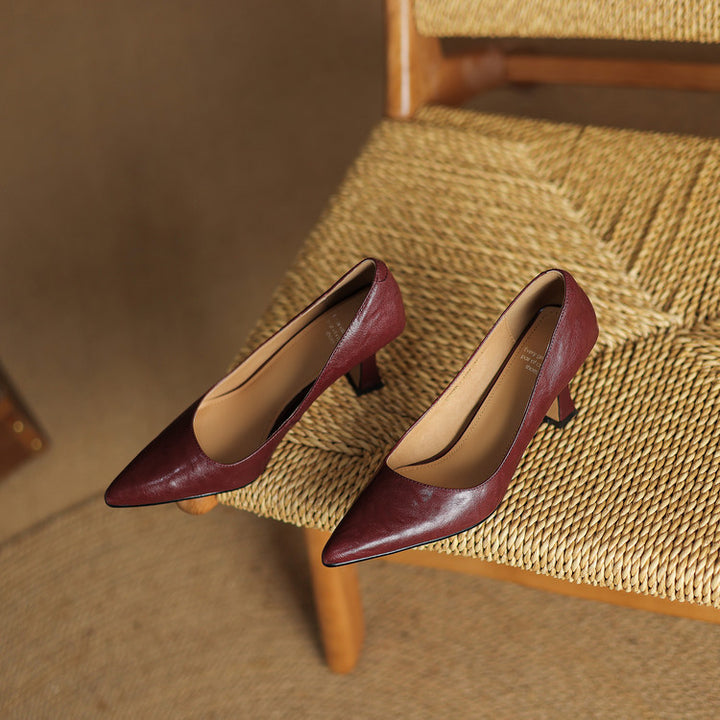 Valena Genuine Leather Heels