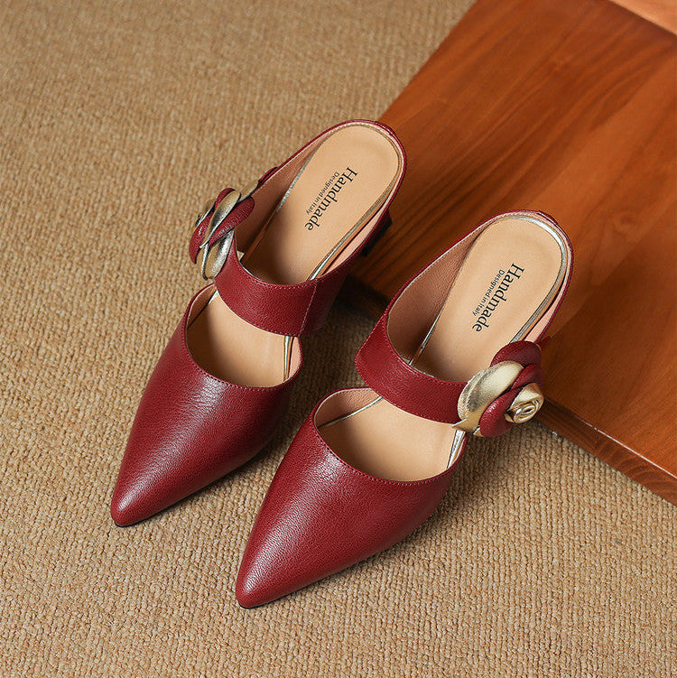 Amaria Genuine Leather Heels