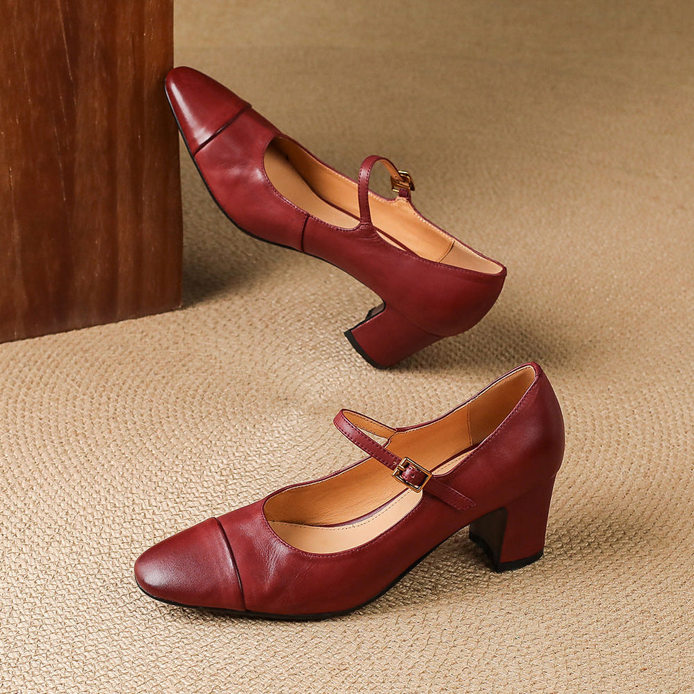 Estelle Genuine Leather Heels