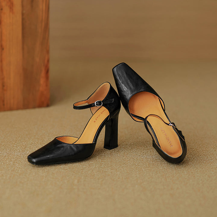 Velinia Genuine Leather Heels