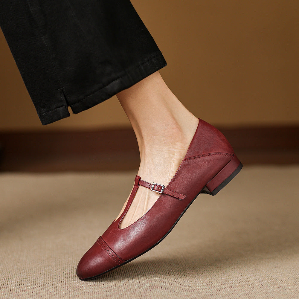 Elina Genuine Leather Flats
