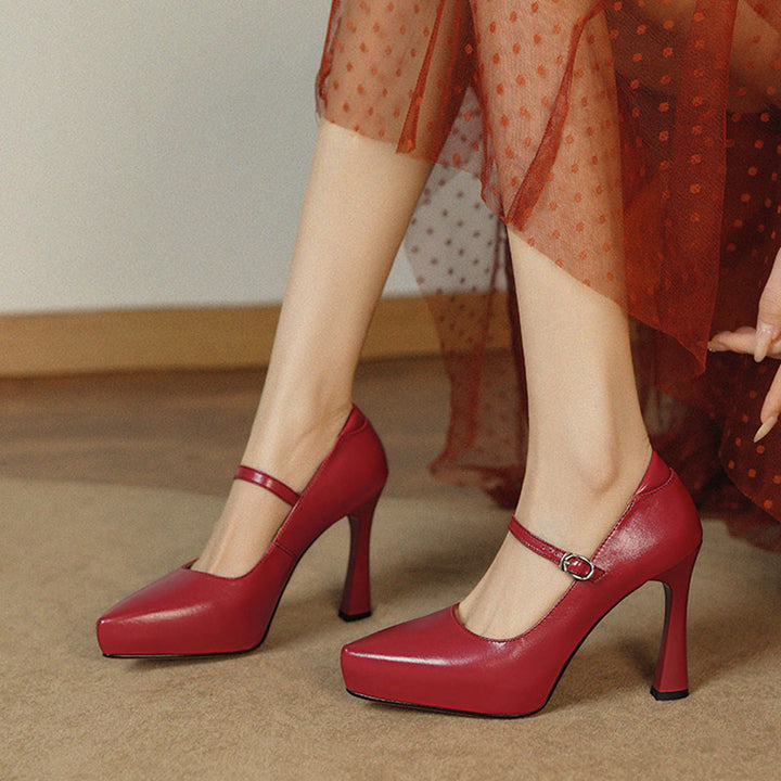 Camille Genuine Leather Heels