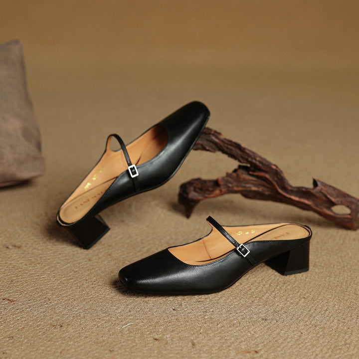 Rosaline Genuine Leather Mules