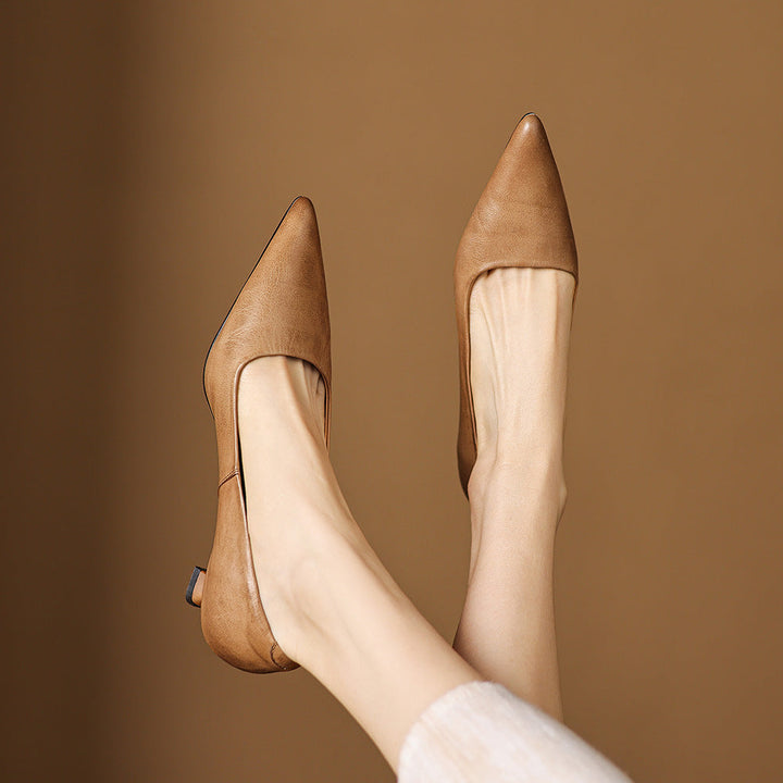 Calina Genuine Leather Heels