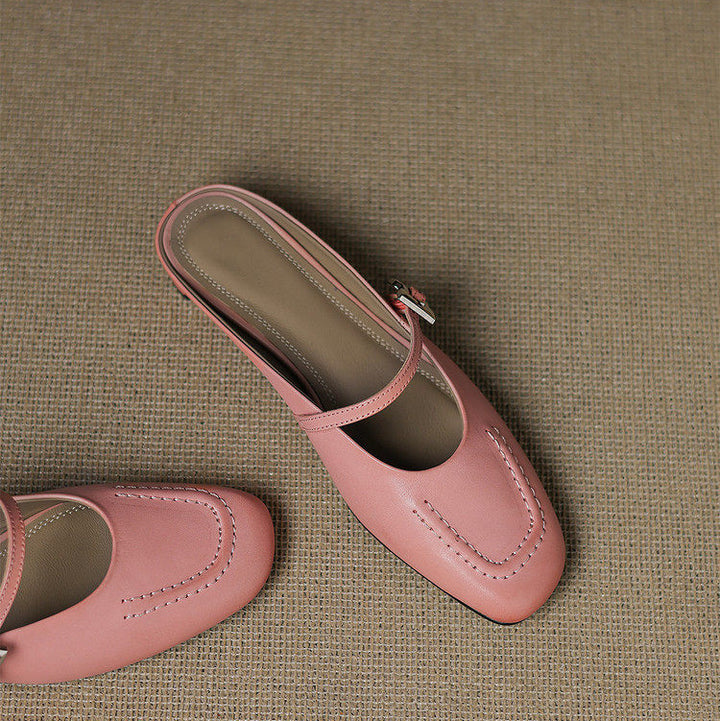 Elira Genuine Leather Mules