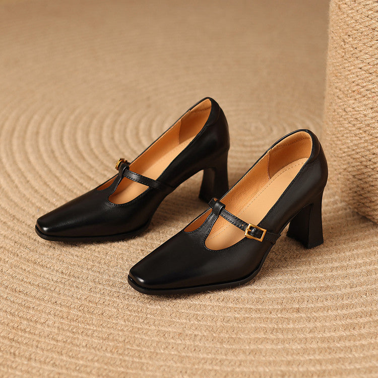 Velmira Genuine Leather Heels