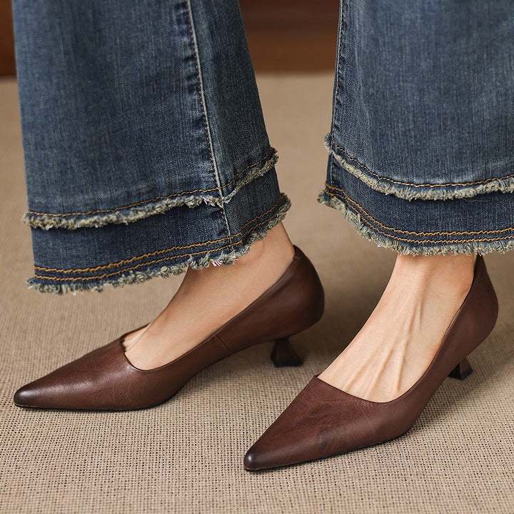 Calina Genuine Leather Heels