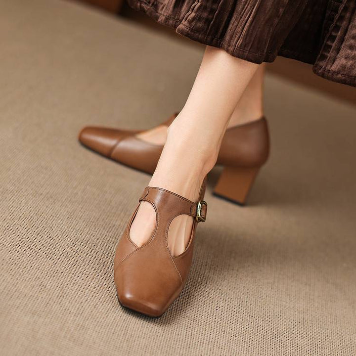 Norina Genuine Leather Heels