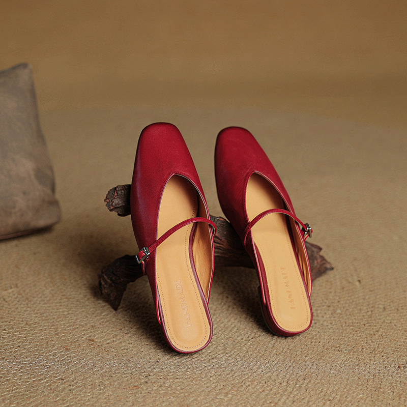 Virela Genuine Leather Mules