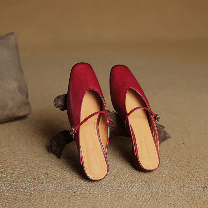 Virela Genuine Leather Mules