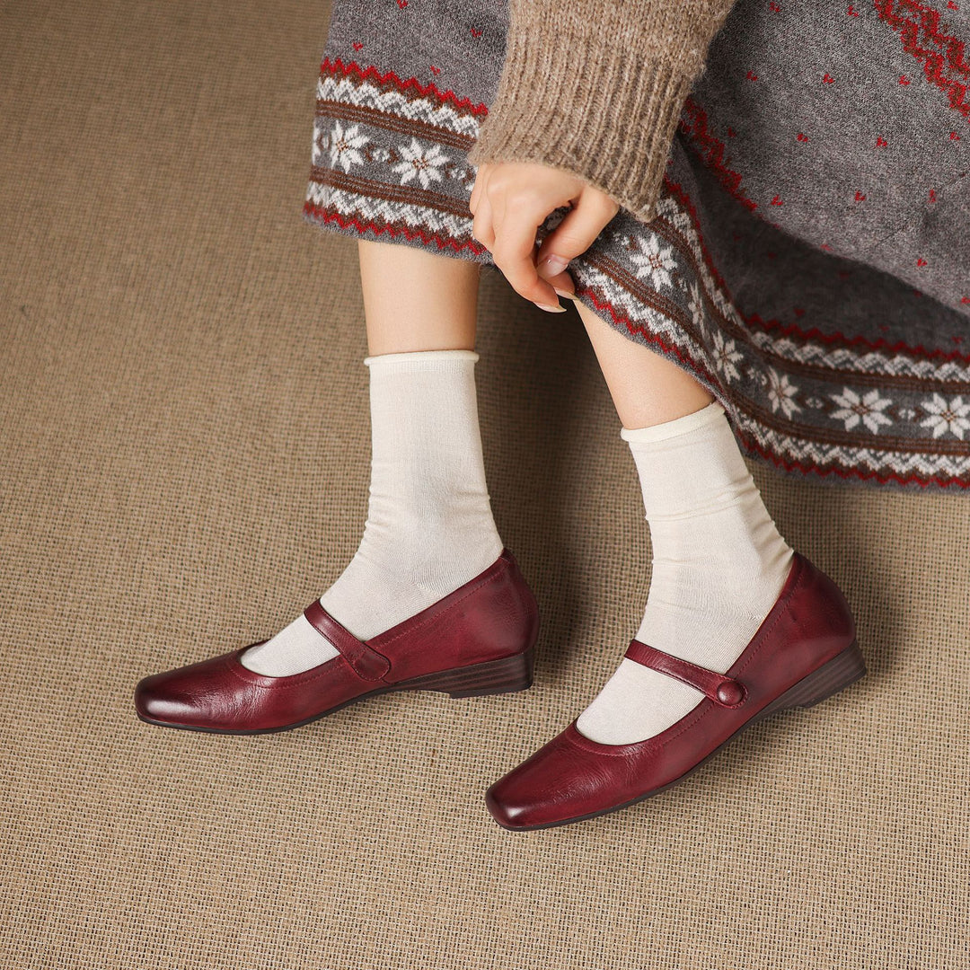 Orelia Genuine Leather Flats