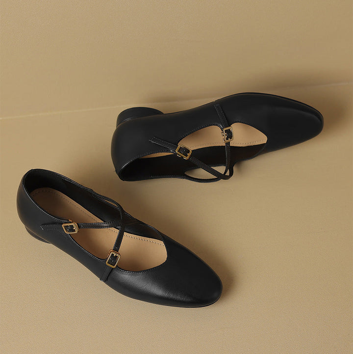 Esmira Genuine Leather Flats