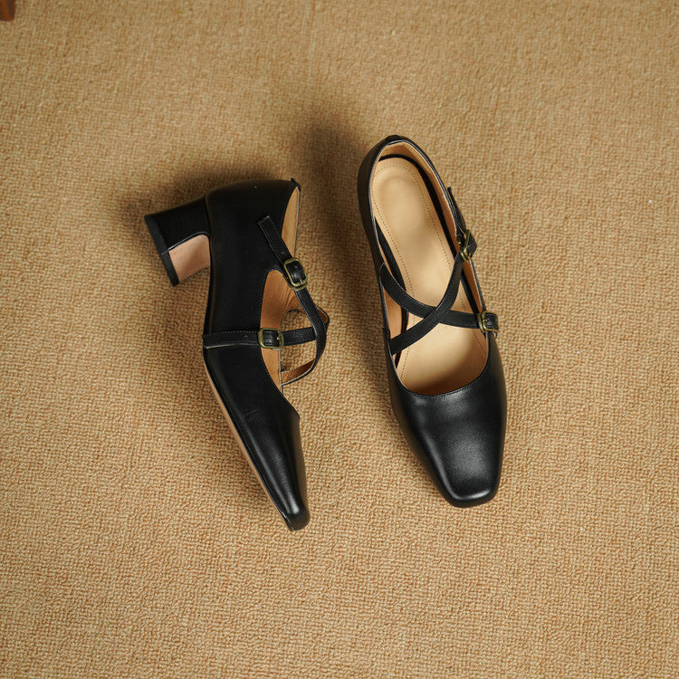 Auri Genuine Leather Heels