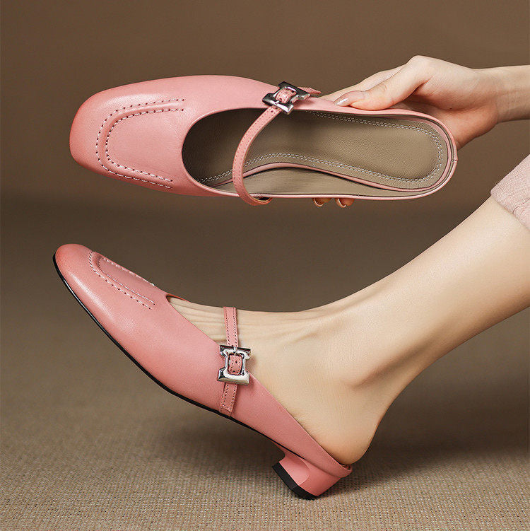 Elira Genuine Leather Mules