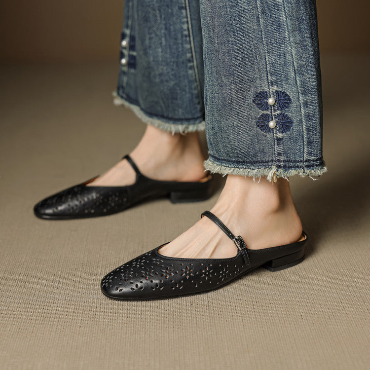 Alina Genuine Leather Mules