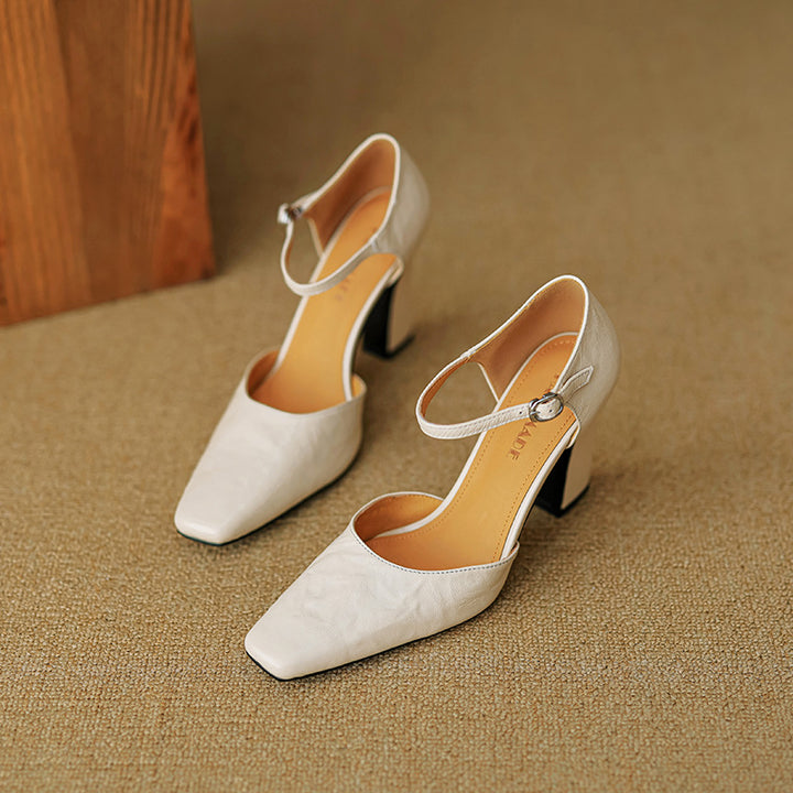 Velinia Genuine Leather Heels