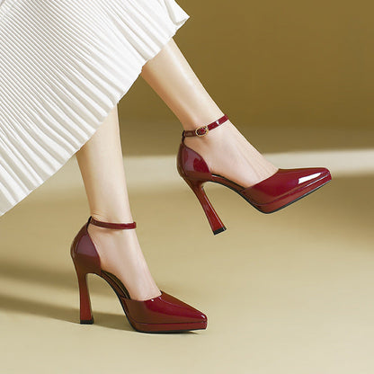 Evette Leather Heels